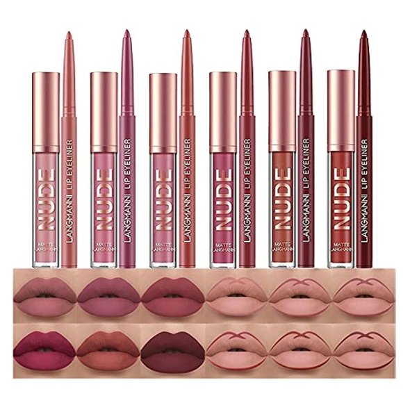 Other - 12Pcs Matte Liquid Lipstick + Lip Liner Pens Set